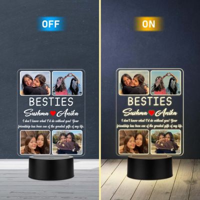 Personalized Bestie Photo Frame LED Night Lamp with Warm White Light & USB Powered  Long Distance Friendship Gift for Best Friend, Soul Sister, and BFF  Birthday Gift for Bestie